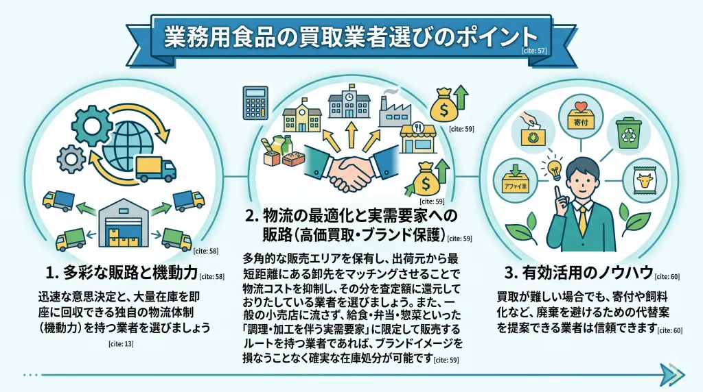 業務用食品の買取業者選びのポイント